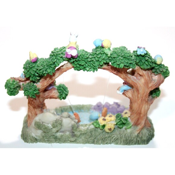 Home Accents Collection Bunny At Play 2 Rabbits Fishing Spring Easter Small  5" - Picture 3 of 10